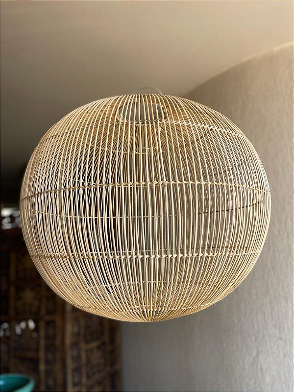Luminária de Teto Ratan 55CM Redonda Indonésia Marrocos For You