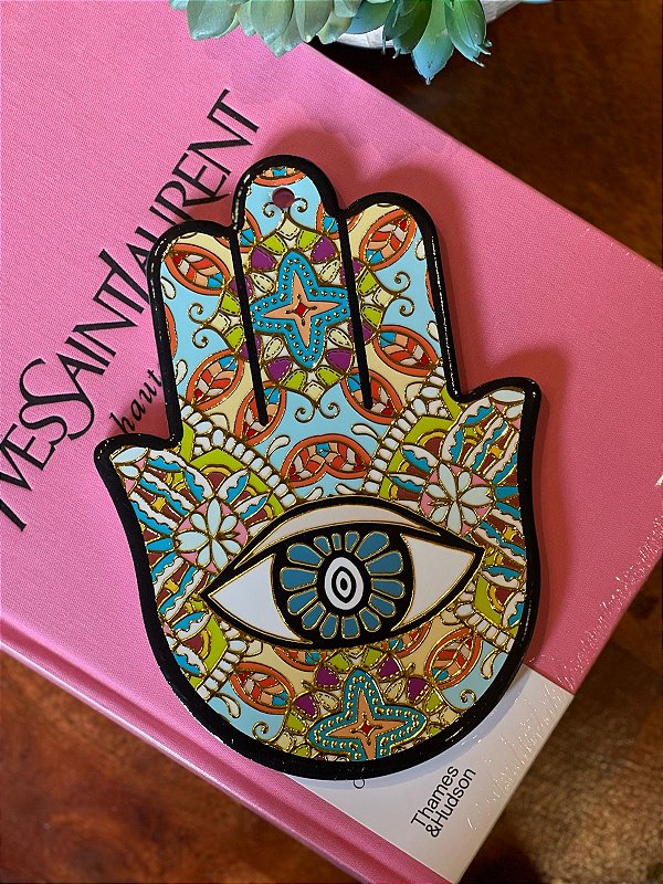 Hamsa de Parede ou Mesa - Mão de Fátima - Cerâmica - 18CM