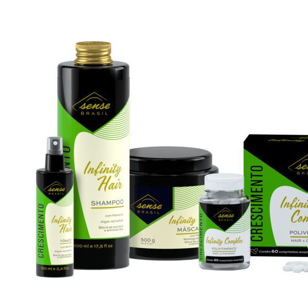 Sense - Infinity hair kit Crescimento Completo (04 produtos) - Cosméticos LC - Cosméticos, Perfumaria e Cuidados Pessoais Sense - Infinity hair kit Crescimento Completo (04 produtos) - Cosméticos LC - Cosméticos, Perfumaria e Cuidados Pessoais