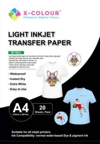 Papel Transfer Inkjet T-Shirt LIGHT A4 150g Para Tecidos Claros -  SHOPVIRTUA3000 | Distribuidora da Sublimação ©2021