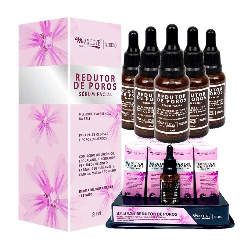 Max Love - Serum Facial Redutor de Poros - 24 UND - Distribuidora