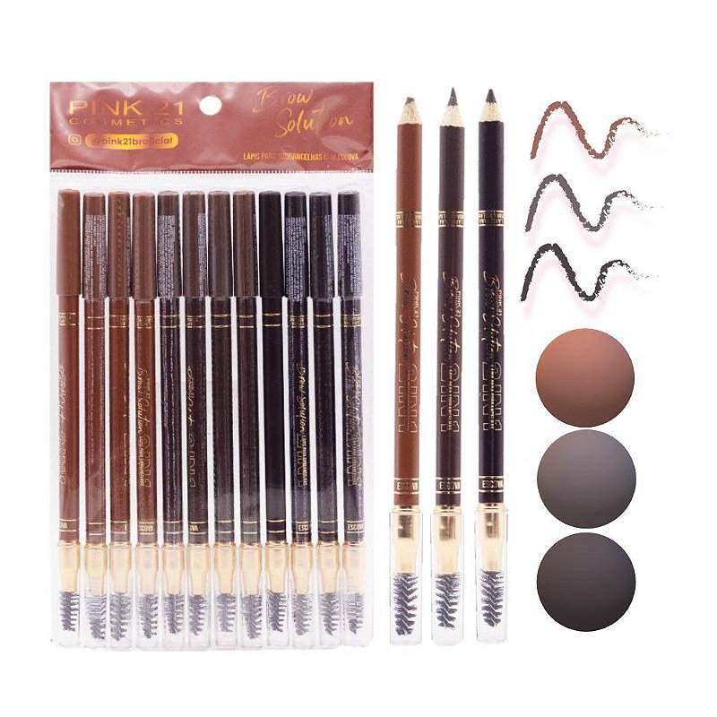 キュージョン22個セット Pink 21 - Lapis Sobrancelha Brow Solution Duo CS3875- 12 UND