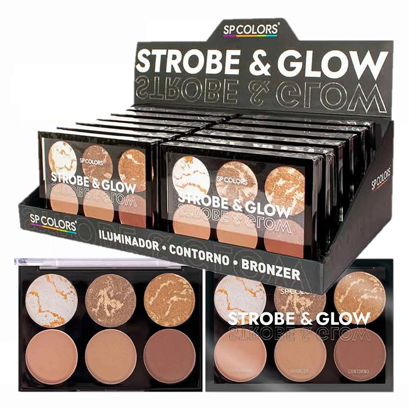SP Colors - Paleta Iluminador Bronzer Contorno SP348 - 12 Un