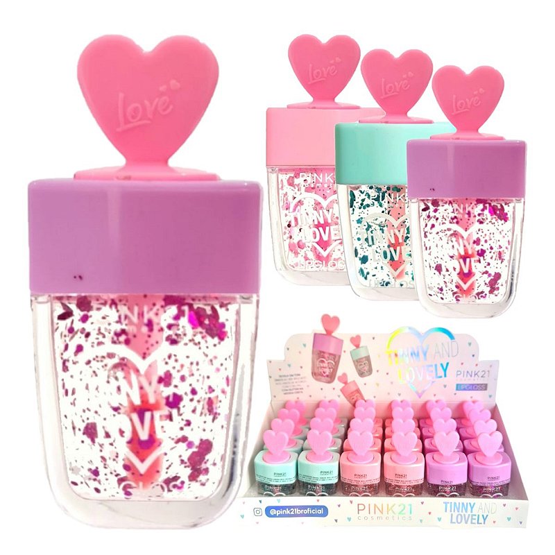 Pink 21 - Lip Gloss Fofo Glitter Picolé CS4794 - 24 Und
