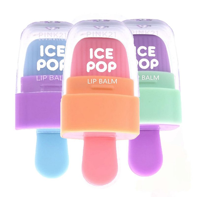 Pink 21 - Lip Balm Ice Pop Picole CS4803 - 6 Und - Distribuidora
