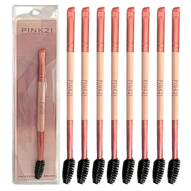 Pink 21 - Pincel Sobrancelha c/ Escova HB87280 - 12 Und