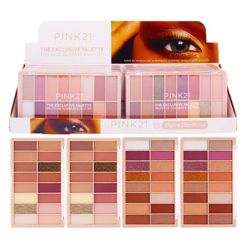Pink21 - Paleta de Sombras e Glitter The Exclusive CS5074