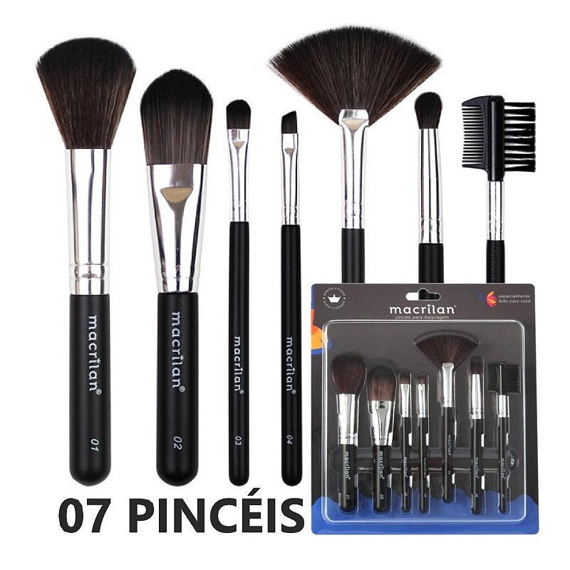 Macrilan - Kit 7 Pincéis Para Maquiagem KP9-2A - 06 Kits