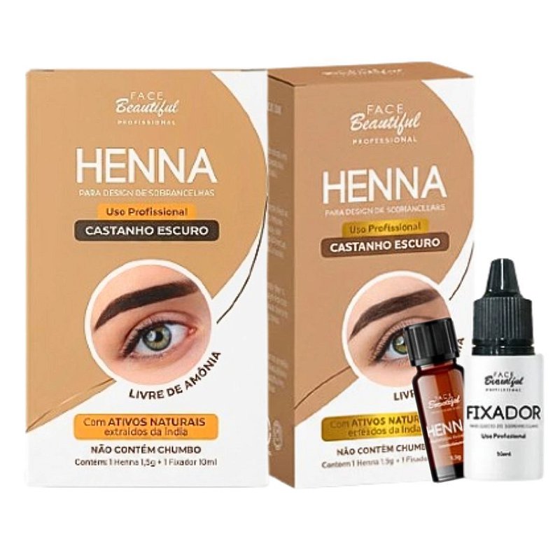 Face Beautiful - Henna de Sobrancelha CASTANHO ESCURO FB519U