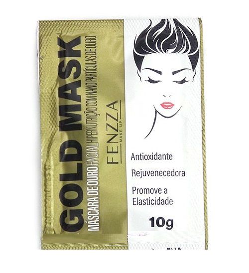 Máscara Facial Ouro Gold Mask Sachê 10g Fenzza FZ38004 Distribuidora