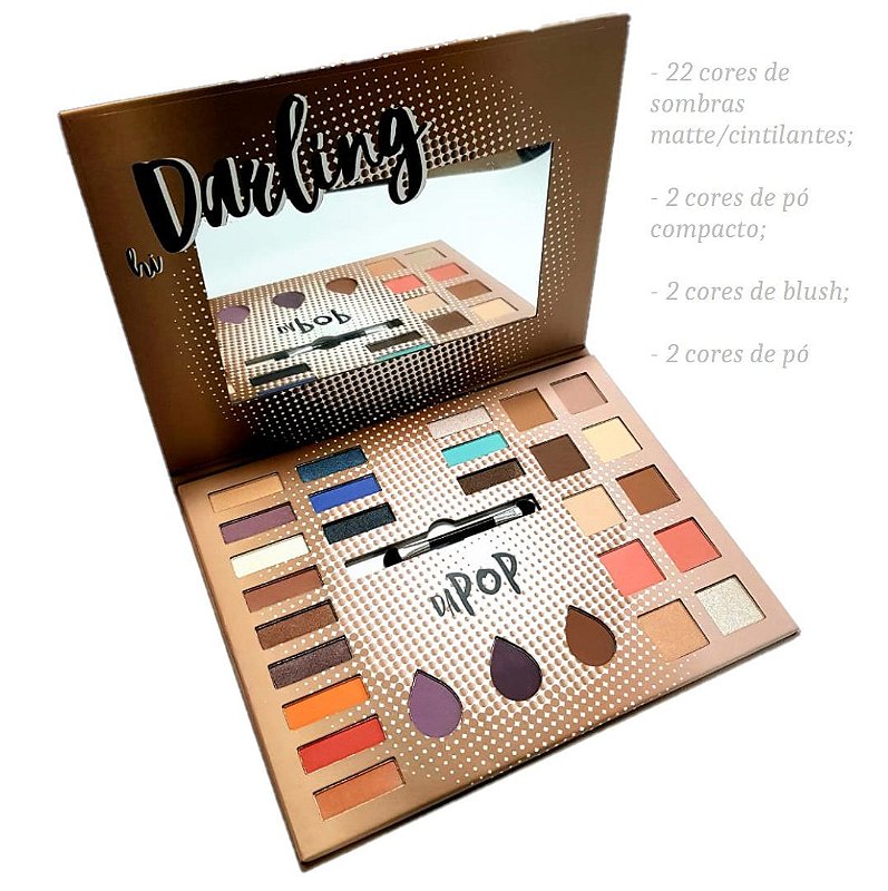 ESTOJO GRANDE DE MAQUIAGEM 3D MACRILAN- 84 SOMBRAS E 4 BLUSH