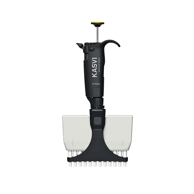 Micropipeta Multicanal Premium Black 12 Canais Kasvi – ejetor de ponteiras 3 posições