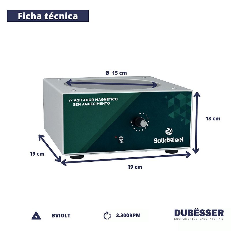 Agitador magnético Analógico SEM aquecimento