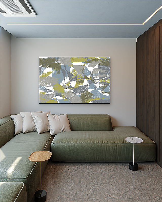 Quadro Decorativo Abstrato Verde Oliva - Artista Danilo Sbindio