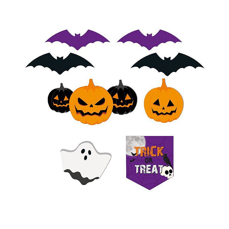 Cartaz Decorativo Sortido Halloween - Scary Night - 8 unidades