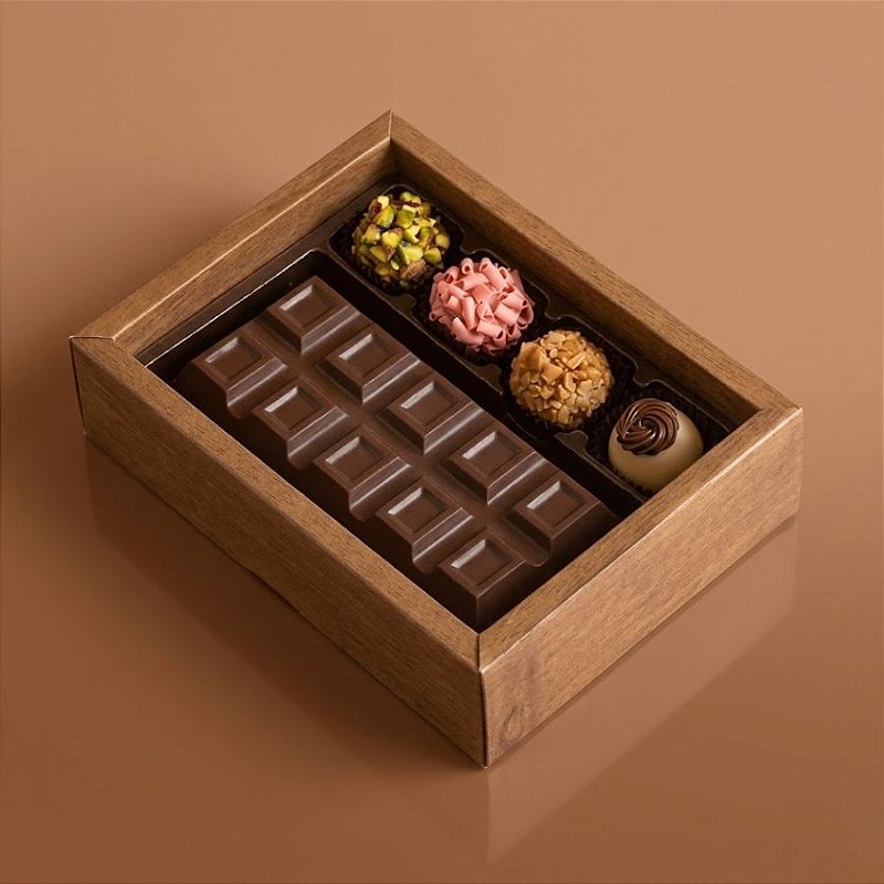 【Chocolate】 5 10 コンプリートボックスセット Caixa Tablete -Kraft - 10 Gomos+Bombom - 5 unidades - Crystal
