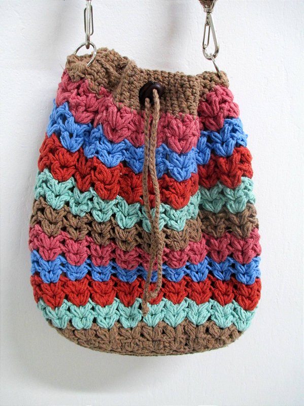 Bolsa saco de crochê colorida Clearance
