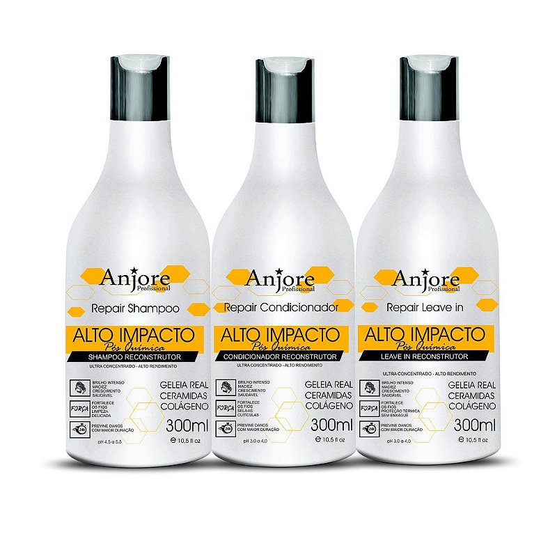 Kit Pós Química Alto Impacto Colágeno e Geleia Real Shampoo