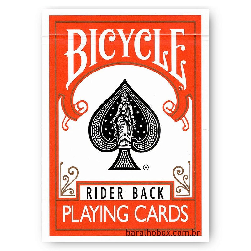 Baralho Bicycle Rider Back Laranja - Baralho Box - Sua loja online