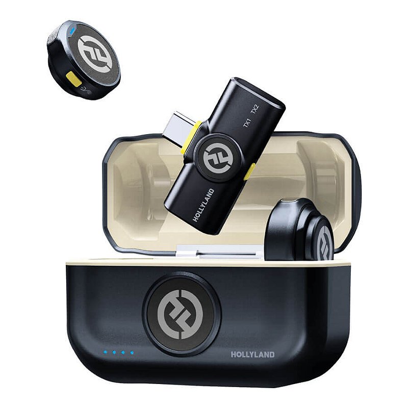 Microfone De Lapela Sem Fio Hollyland Lark M2 Duo USB-C