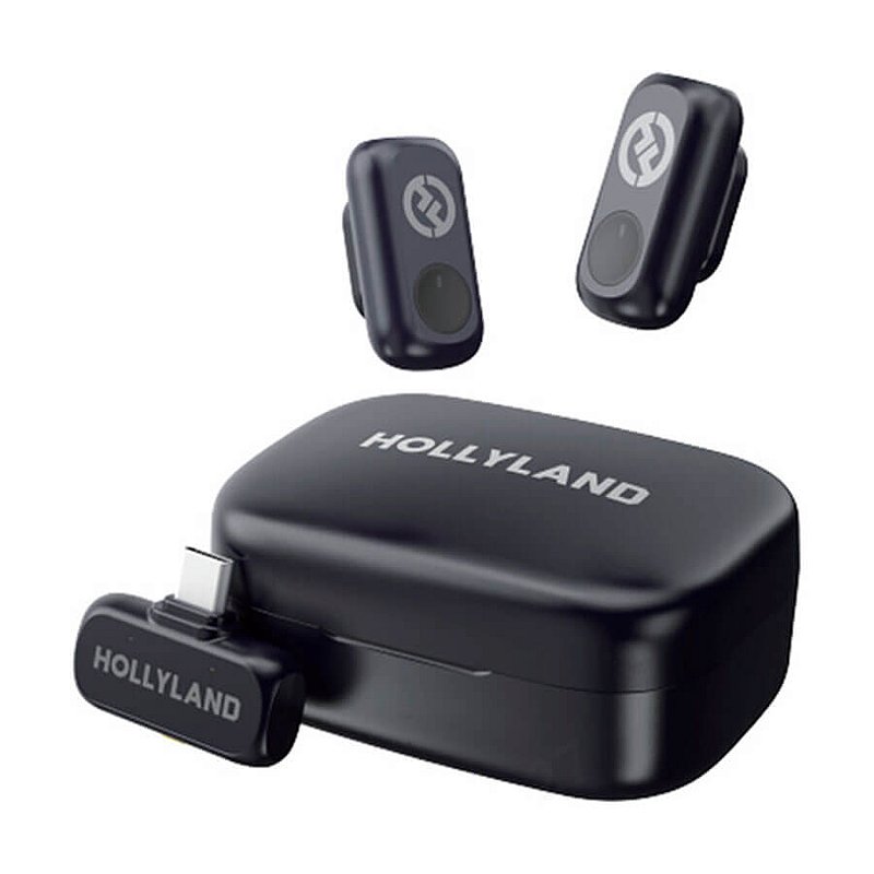 Microfone de Lapela Duplo Sem Fio Hollyland LARK A1 Duo USB-C