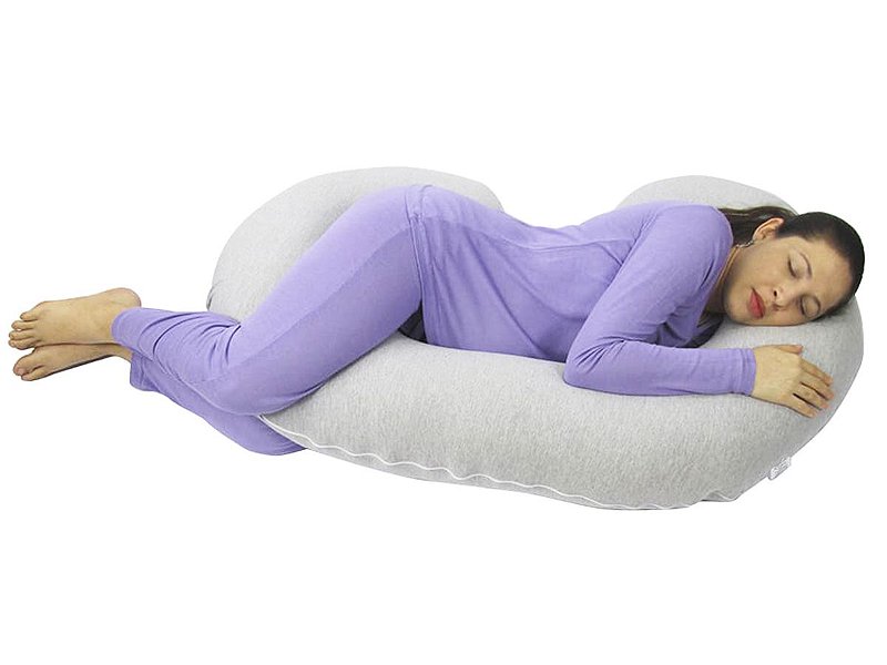Travesseiro de Corpo Inteiro BabyKinha Cinza Mescla - Travesseiro para  Gestante Dormir e Travesseiro para Grávidas