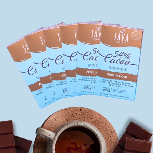 Chocolate Zero Açúcar Meio Amargo 54% Cacau | Caixa com 6 x 80g