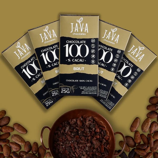 Chocolate 100% cacau - 25 gramas - Loja Online Java Chocolates
