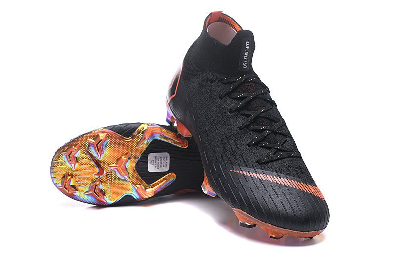 chuteira nike mercurial preta e laranja