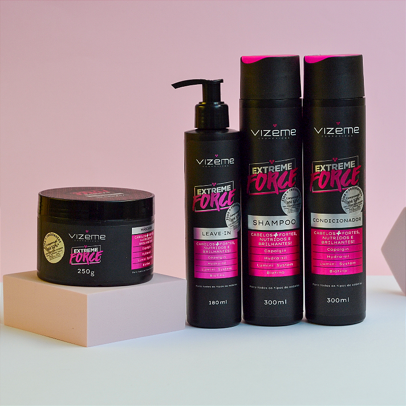GEMMOVE Volume Boost 200ml + 60ml 3本セット Kit cabelos mais fortes Extreme Force - Vizeme - Vizeme Cosméticos