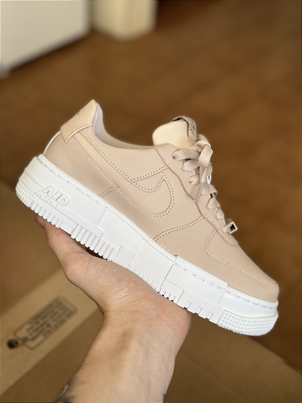nike air force 1 pixel trainers particle beige particle beige black