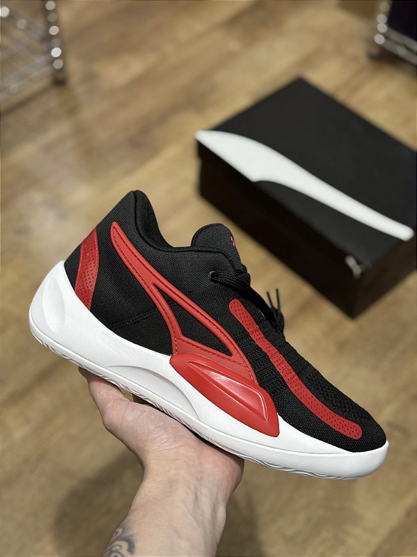 Puma Nitro 陸上シューズ ブラック/レッド/オレンジ 25.5 PUMA RISE NITRO (preto/vermelho) - Corre de Rua