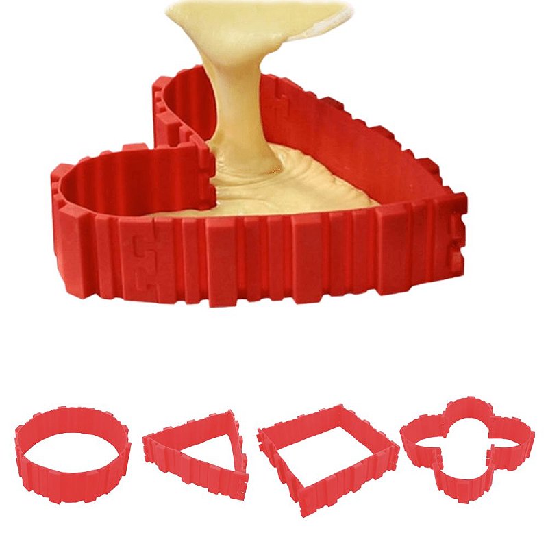 Jogo 04 Tiras de Silicone Para Assar Bolo em Diferentes Formatos Cinta  Cozinha Confeitaria - Venicci