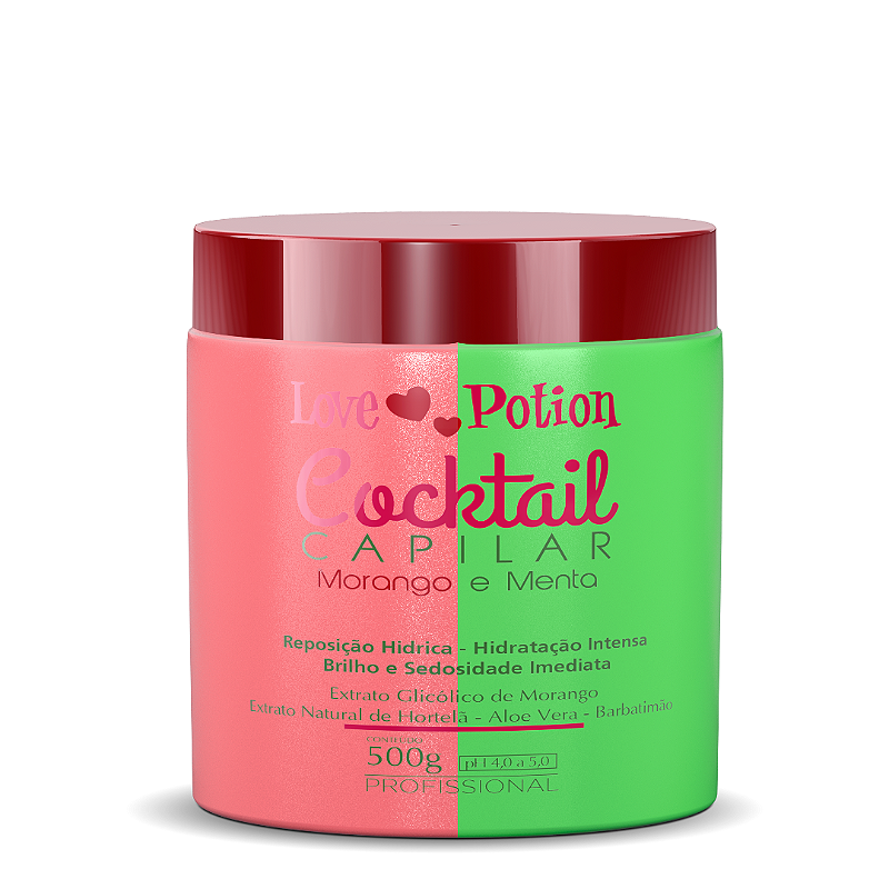 Máscara Cocktail Capilar Morango e Menta Capilar 500g - Love