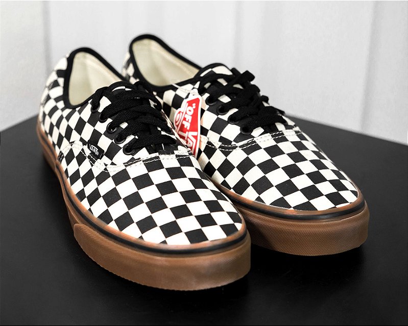 Vans Authentic Checkerboard Gum Sole - Supply Sneakers