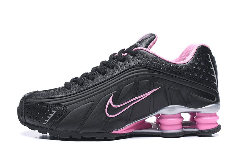 Tênis shox r4 feminino preto e rosa famoso 4 molas - airmaxes