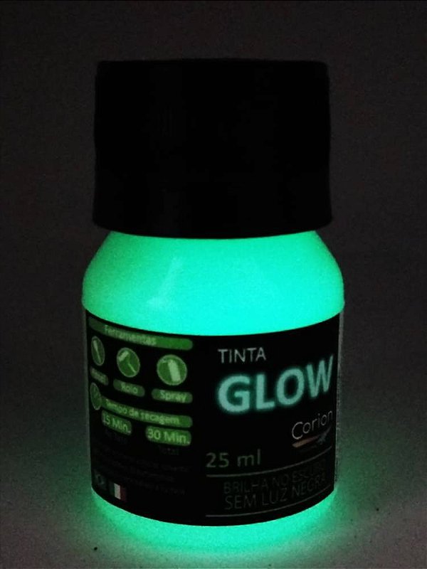 Kit 3 Potes Tinta Glow Corion 25ML - Brilha No Escuro Sem Luz Negra