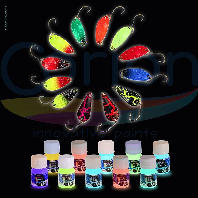 Tinta Glow Corion Fosforescente 1 pote de 25ml para Isca Artificial de Pesca Luminosa
