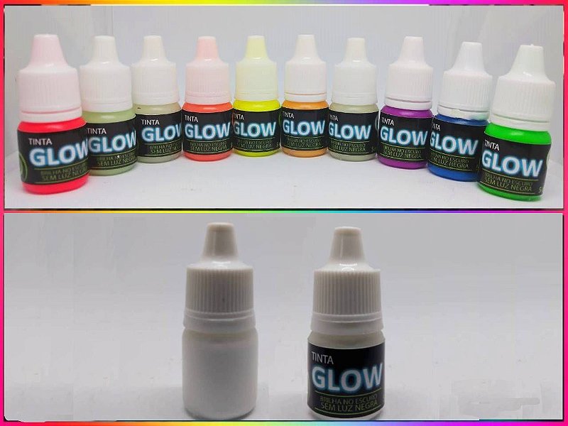 Kit Tinta Glow Bisnaga 5ml+ Primer 5ml + verniz 5ml