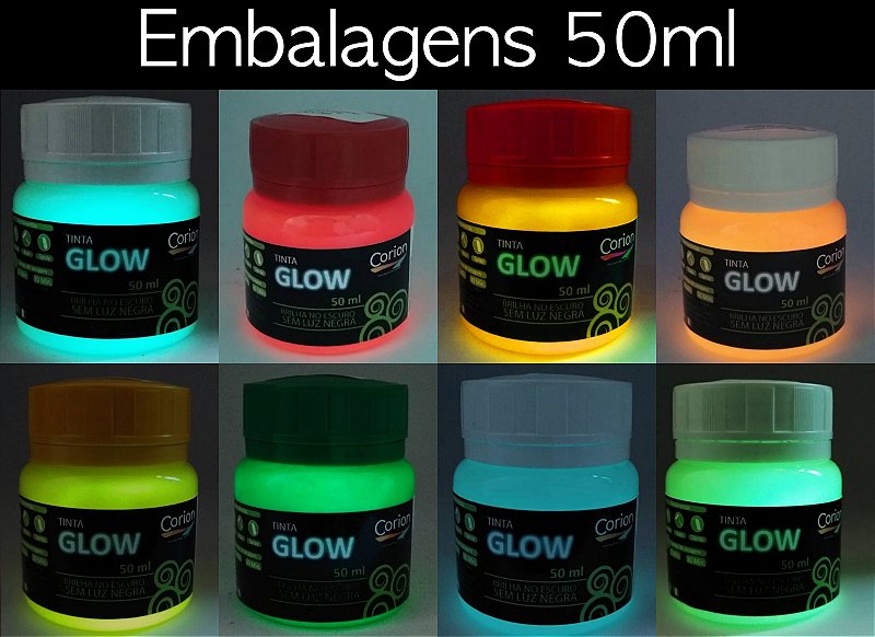 Quadro: Tinta Glow Corion 50ml Para Pintar Quadro e Telas que Brilham no Escuro Sem Luz Negra