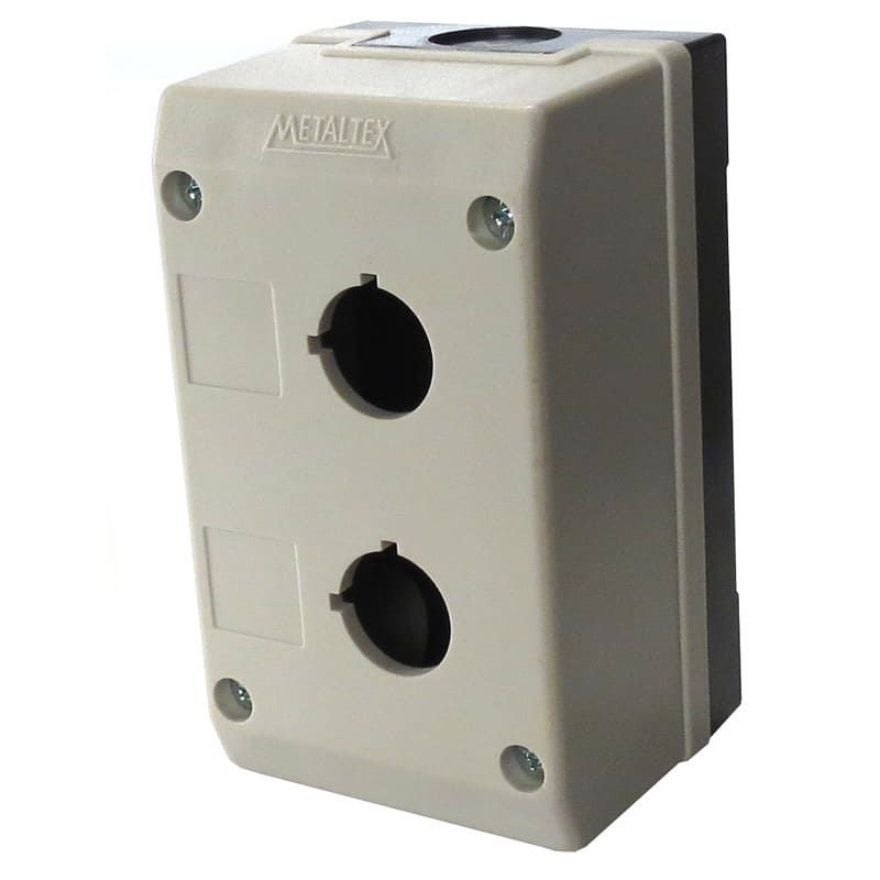 TN2-B2 Caixa Plastica para Botao 22mm 2 Furos Cinza i14015