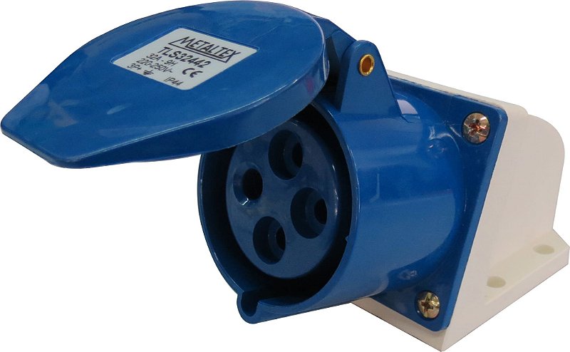 TLS32442 Tomada de Sobrepor 32A 3P+E-9H Azul i15307 Metaltex - Junção