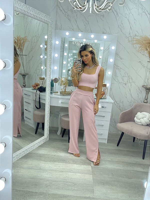 Calça rosa hotsell bebe cintura alta