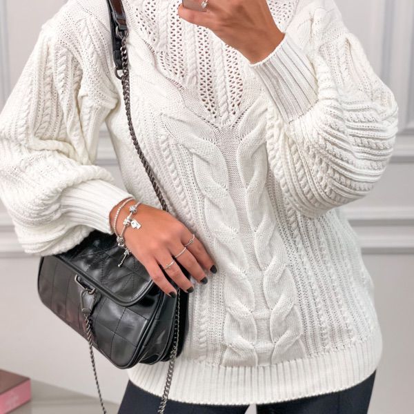 Blusa em tricot linha branca MARAVILHOSA - Madame Ninna - loja online de  confeccções femininas