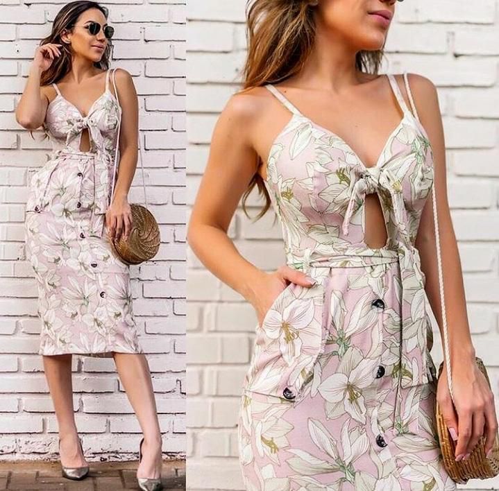 vestido de linho floral