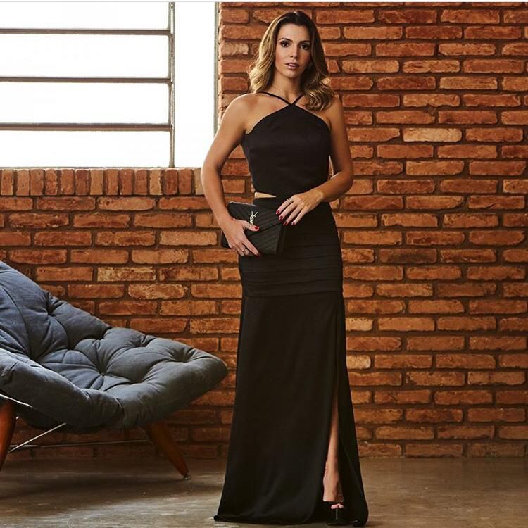 Vestido bengaline best sale preto