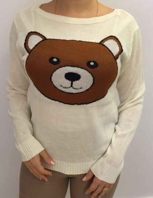 Tricot off white urso Ted grande (Moschino inspired) - Madame