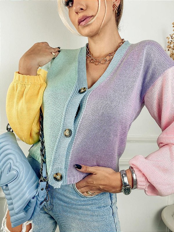 blusa tricot candy color