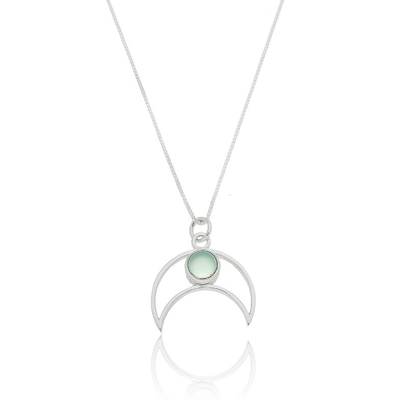COLAR DE PRATA LUA COM PEDRA NATURAL em Prata 925 – Compre Online ...