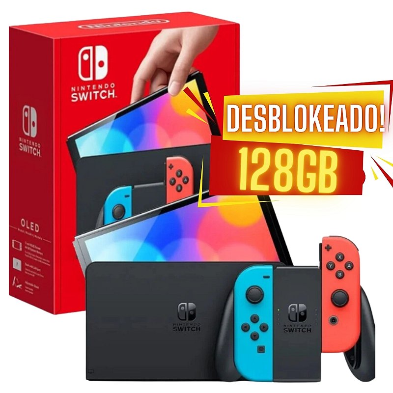 Nintendo Switch OLED Color 128GB Desbloqueado - Games Você Compra